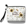 Hglian Bolsa de maquillaje de viaje, Blanco, small pouch, Bee-bee