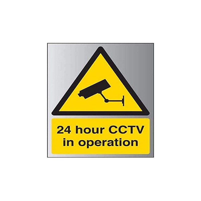 V Safety 24 Hour CCTV In Operation Sign - 150mm