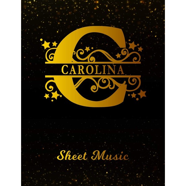 Carolina Sheet Music: Personalized Name Letter C Blank Manuscript Notebook