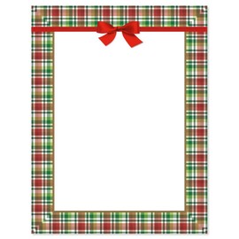 Christmas Plaid Stationery - Holiday Letters, Computer Printer Paper, 25 Sheets, 8½ x 11 Inch, by Current