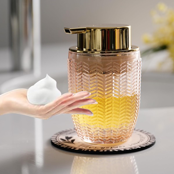CICUFY Foaming Hand Soap Dispenser, Glass Foam Soap Dispenser or