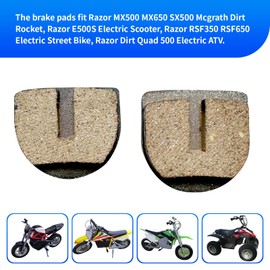 Rounded Disc Brake Pads for Razor Dirt Quad 500 E500S MX500 MX650 SX500 McGrath Dirt Rocket RSF650 Motovox Electric Dirt Bike Electric Scooter Sportbikes ATV YK2 Flame Brake Caliper Part 4 Pack