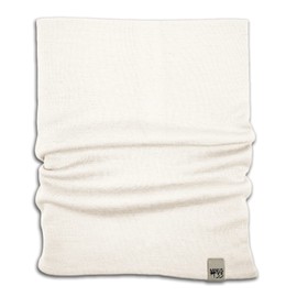 100% Merino Wool - Midweight Neck Gaiter - Skiing Neck Warmer - Winter Face Mask - Multipurpose Headwear - Natural Cream - Moisture Wicking Neck Wear