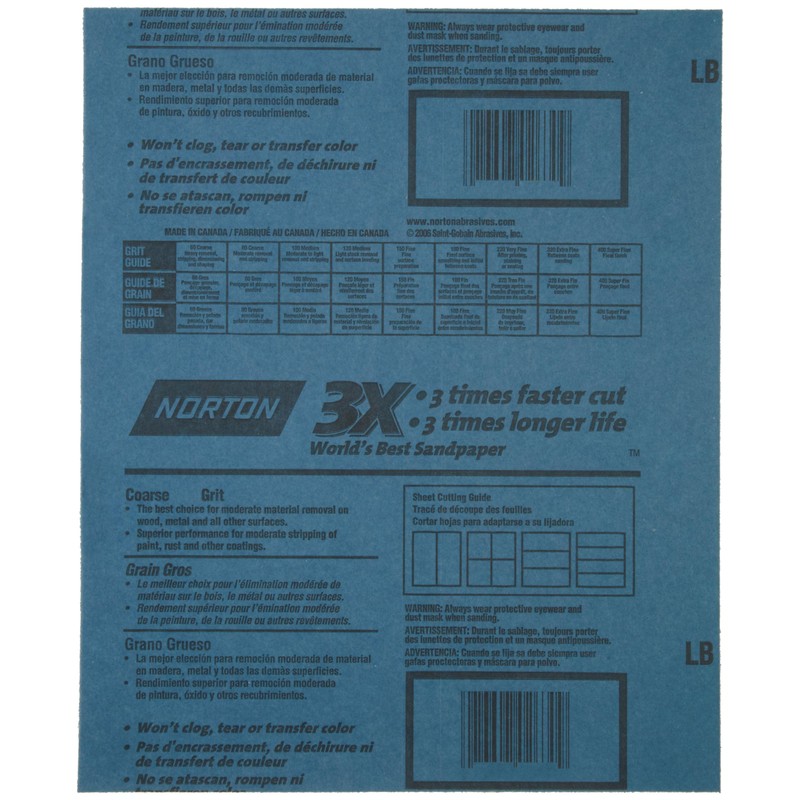 9" x 11" Norton 02638 ProSand Sanding Sheet 150-Grit Job-Pack