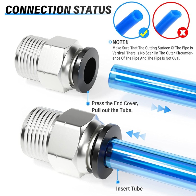 TAILONZ PNEUMATIC Male Straight 1/2 Inch Tube OD x 3/8