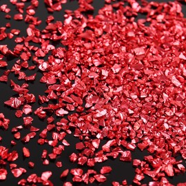 Aspersión irregular de cristal triturado, 100 g de piedras de purpurina gruesa metálica para arte de uñas, relleno de molde de resina, manualidades, relleno de jarrón, fabricación de joyas (rojo)
