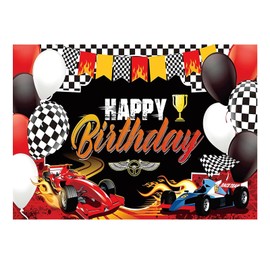 BLMHTWO Race Car Birthday Backdrop Banner, Race Car Birthday Party Supplies, Car Themed Banner Decoration for Boys (150 * 100cm/59.05 * 39.37inch)