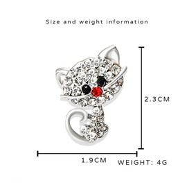 Cute Cat Collar Brooch Pin for Women Girls Rhinestone Cubic Zirconia Kitten Animal Pet Lapel Pin Dress Hat Coat Backpack Badge Accessories Brooches Pins Dainty Jewelry Gifts Christmas (Silver)