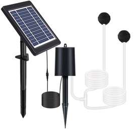4W Solar Air Pump for Fish Pond, 9.5 GPH, 10 ft Cable, 8.2 ft Hose, 3 Working Level, 7” x 5.8 “ Solar Panel, Solar Powered Oxygenator Aerator for Outdoor koi Pond, Backyard Hydroponic, Decoration
