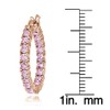 Rose Gold Flash Sterling Silver Pink Cubic Zirconia 3mm Round
