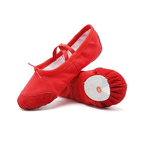 DoGeekÂ BalletÂ ShoesÂ forÂ GirlsÂ PractiseÂ BalletÂ SlipperÂ DanceÂ ShoeÂ CanvasÂ SplitÂ SoleÂ BalletÂ ShoesÂ forÂ WomenÂ KidsÂ Toddlers(Red)