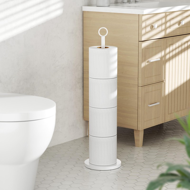 Toilet Paper Holder Stand(with Reserve Function), Free-Standing Spare Rolls Storage