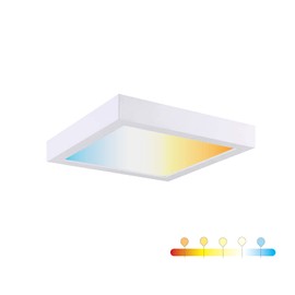 9inch Square Color LED Flush Mount Square Ceiling Light, Equivalent to 60W 2700K/3000K/3500K/4000K/5000K CCT Selectable , CRI 90+,Dimmable Square LED Panel Light, Damp Rated, ETL Listed,White Finish