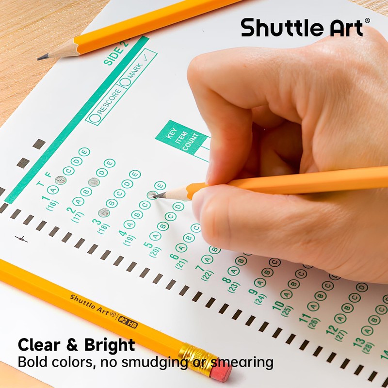 Shuttle Art Wood-Cased #2 HB Pencils, 350 Pack Sharpened Yellow
