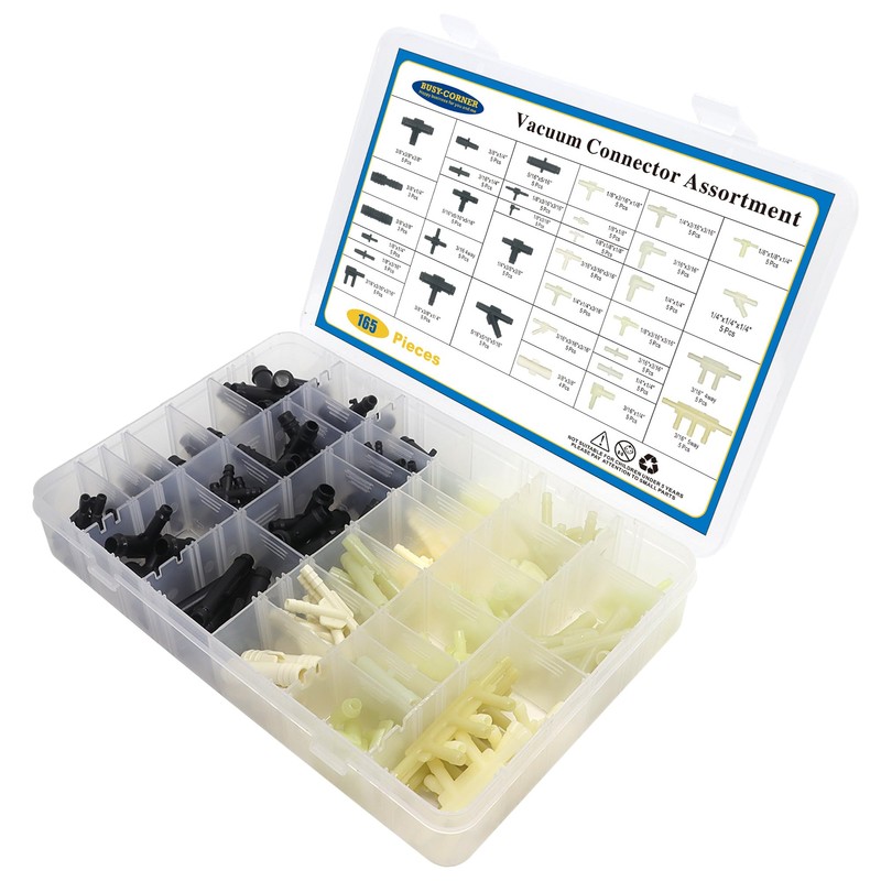 34 Size 165 PCS Automotive Vacuum Tubing Connector Vacuum Tee