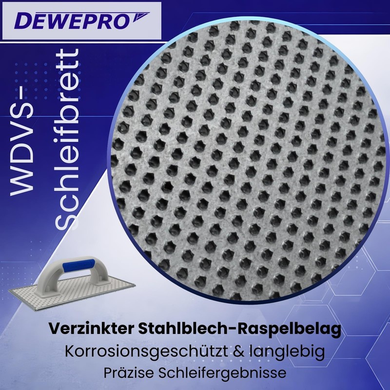 Dewepro ETICS Sanding Board Rasp Board 270 x 130 mm