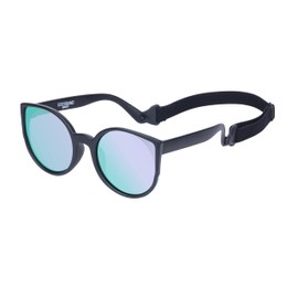 COCOSAND Baby Sunglasses with Strap Polarized Flexible Retro Cat Eye Frame for Toddler Infant Newborn Girl Age 3-24 Months, Matte Black