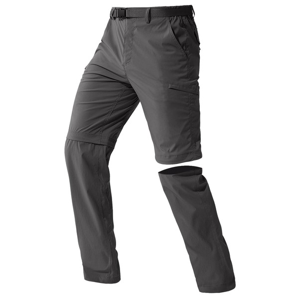FREE SOLDIER Men's Outdoor Convertible Hiking Pants with Belt Lightweight