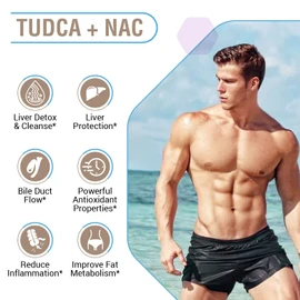 TUDCA with NAC Supplement 1200mg - 180 Capsules,Powerful TUDCA Bile Salt Plus N-Acetyl-Cysteine,Antioxidant Supplements for Liver,Digestion