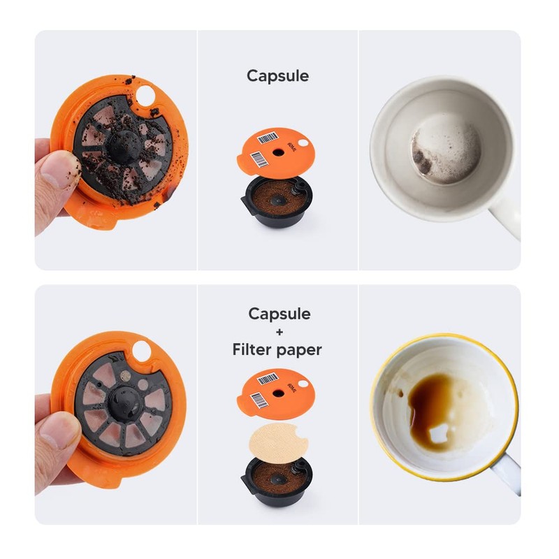 Tas simo Reusable Pods with Paper Filters,Reusable Coffee Capsules Compatible