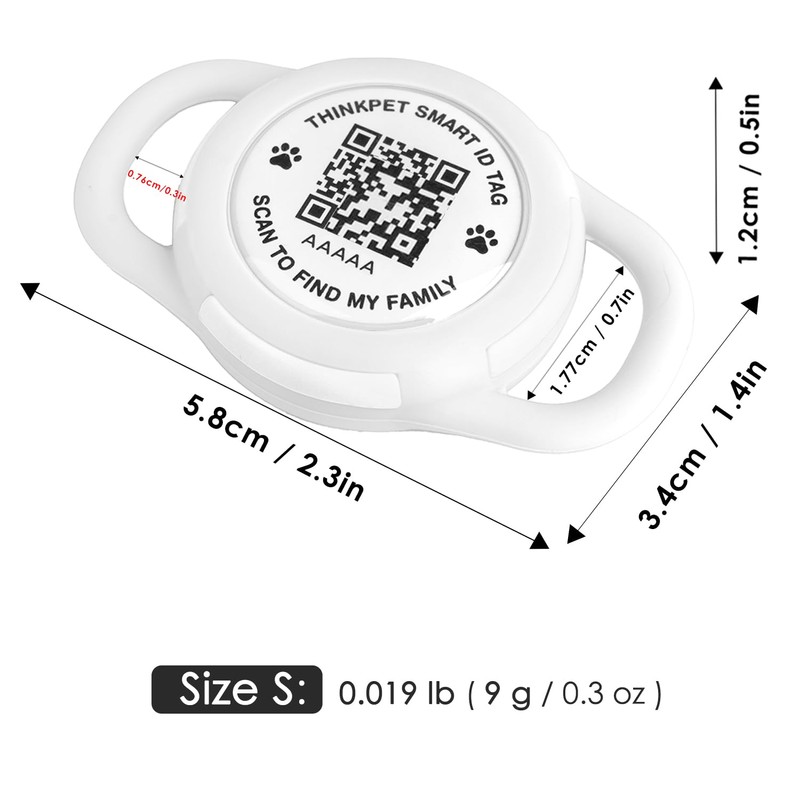 ThinkPet AirTag Dog Collar Holder with QR Code Smart Pet