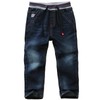 Big Boys Elastic Washed Full Length Stretch Straight Jeans Denim