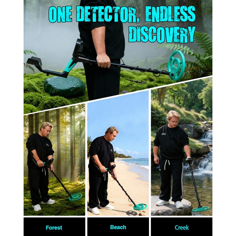 JOYAIRE Metal Detector for Adults with 9" Waterproof Coil &