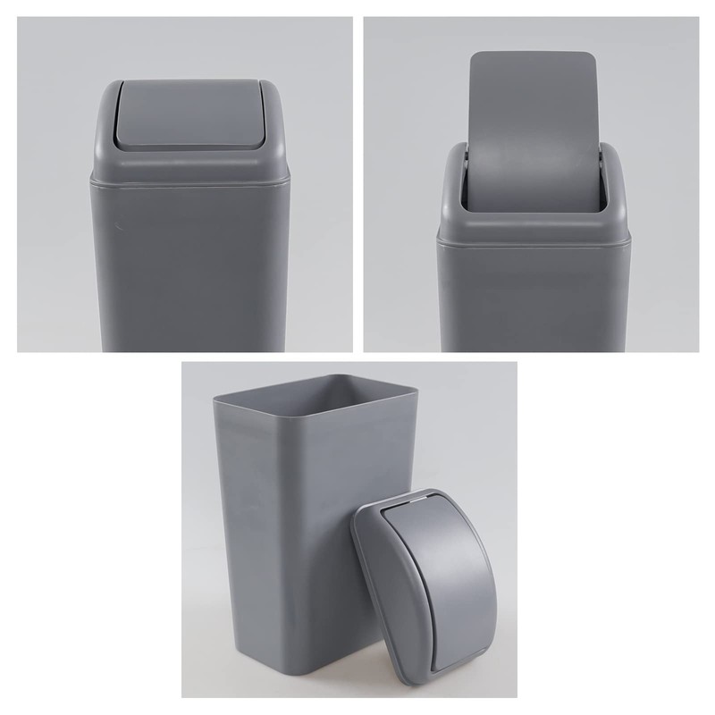 Joyeen 14 Liter Plastic Swing Lid Trash Can, Small Wate