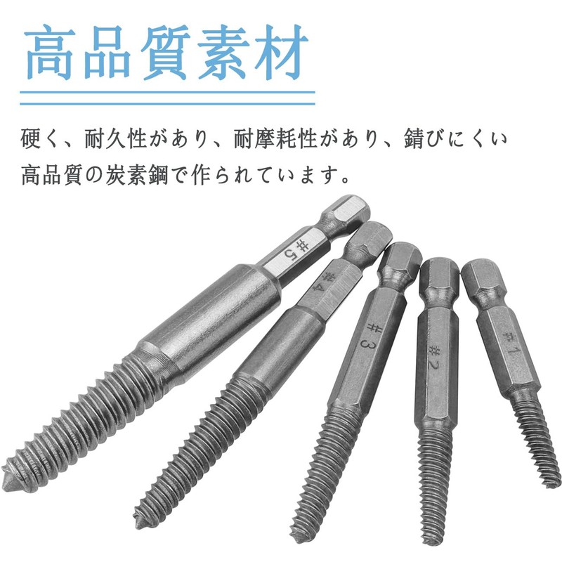 Wolfride Screw Removal Bit, Screw Extractor Set, Set of 10,