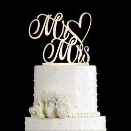 Mr and Mrs - Decoración para tarta de boda y novio, decoración para tartas de compromiso (espejo acrílico dorado rosa)