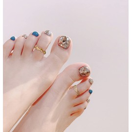 TOBENY 12PCS 14K Gold Plated Adjustable Toe Rings for Women Flower Arrow Band Open Tail Ring Women Beach Foot Jewelry Set