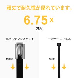 OFFO Black Stainless Steel Bands, 15.7 inches (400 mm) (Set of 30) 100% SUS304 Stainless Steel Heat Resistant Cable Ties for Outdoor Use, Heat Resistant, Weather Resistant, UV Resistant, Chemical