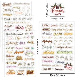 4sheets Monthly Planner Stickers for Calendars and Planners Sticker Holiday Calendar Stickers for Planners Months of the Year Sticker Decorative Scrapbook Junk Journal Supplies Scrapbook Supplies Kit