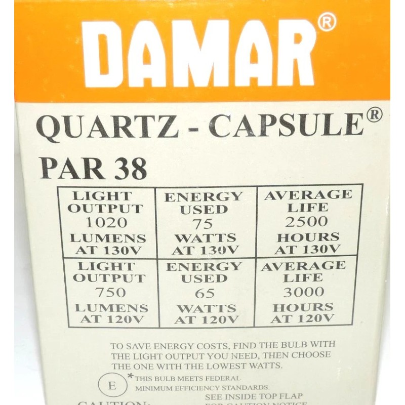 DAMAR LOT OF 2 NIB DAMAR 75PAR38QFL CLEAR FLOOD LIGHTS,