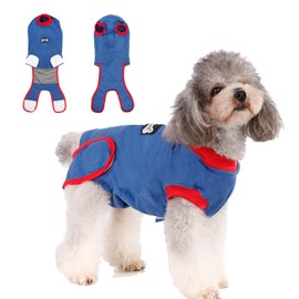 DOGLEMI Recovery Suit for Dogs, Breathable Cutton Dog Surgery Suit for Female Male, Easy to Pee & Poop, Soft Cone Alternatives for Spay, Neuter, Anti-Licking Abdominal Wounds, Stitches Protection(S)