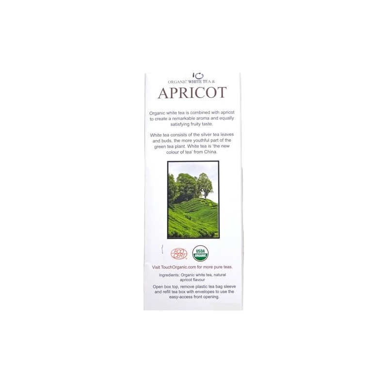 Touch Organic APRICOT WHITE Tea Bags, 40 Bags, 2.5 oz