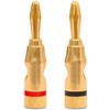NAUC Banana Plug Banana Plug 24K Gold-Plated Screwable 4 Pieces
