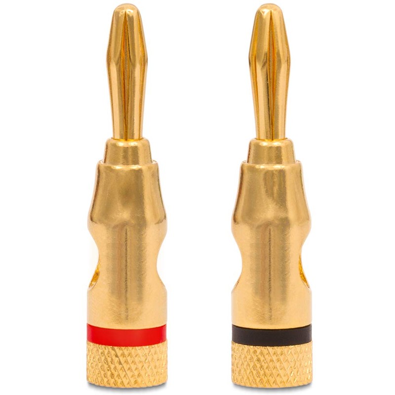 NAUC Banana Plug Banana Plug 24K Gold-Plated Screwable 4 Pieces