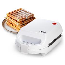 Tasty Mini Nonstick Waffle Maker, Perfect for Individual Waffles, Hash Browns, Brownies and more, Quick Results, Easy Clean Up, 600W, White