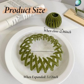 3 Pcs Velvet Birds Nest hairpin, Quick Bun Clips Tool Set, Expandable Rounded Hair Loops and Ponytail Holder Clips, for Women Girls Hair Accessories Styling and Secure Hold