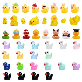 Mayoii 44pcs Mini Ducks Set Cute Resin Noctilucent Tiny Ducks DIY Christmas Decorations Cars Desktop Mini Ornaments