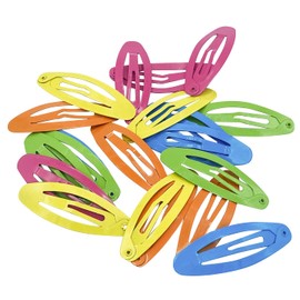 HAARallerliebst Hair Clips Oval (Pack of 20, Colourful, 4.8 cm) for Girls with Storage Box (Box Colour: Pink)