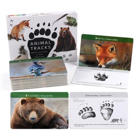 MEROCO Forest Animals Tracks Cards for Kids,Animal Tracks Matching Game Flash Cards,Homeschool Animal Games Kids Learning Educational Toys Preschool Autism Learning Materials