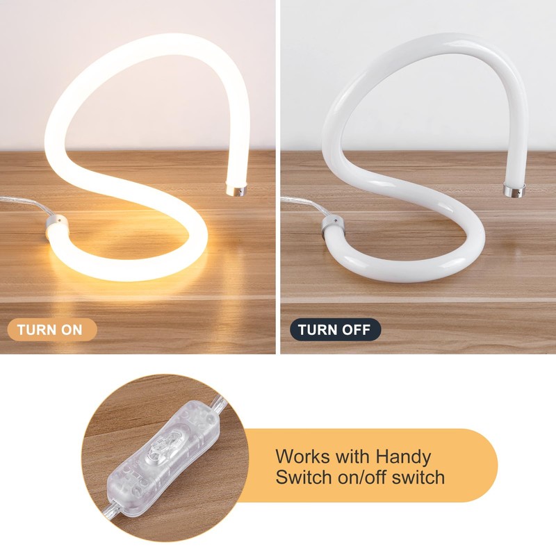 HARPER LIVING Modern LED Table Lamp, Bedside Table Light Warm