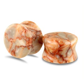 Decentraland 2 PCS 16mm(5/8") Natural Pattern Organic Stone Earplugs Double Trumpet Body Pierced Earrings Men And Women Jewelry