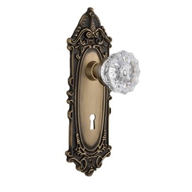 Nostalgic Warehouse Victorian Plate with Keyhole & Interior Crystal Door Knob