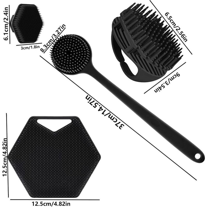 Cepillo de baño multiusos, juego de cuatro piezas, material de