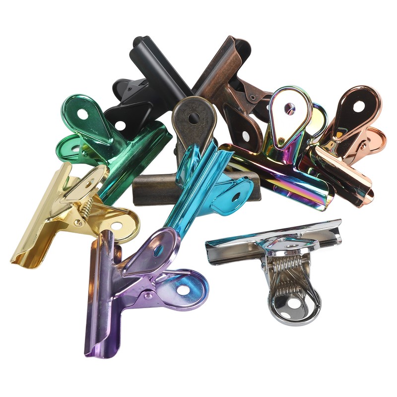 10PCS Colorful Metal Hinge Clips Multifunctional File Money Clamps for