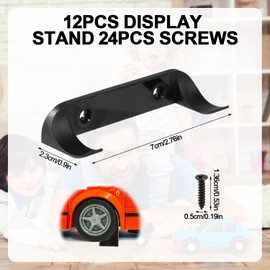NQEUEPN 12pcs Car Display Holder Wall Mount Bracket, Toy Car Display Shelves Case Stand Sturdy Vertical Wall Mount with Screws for Car Enthusiasts Compatible with Speed Champion Series