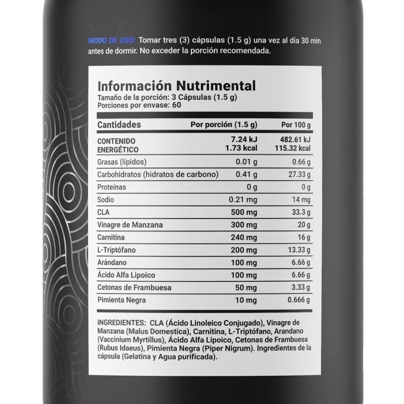 B Life Quemador Nocturno Sin Estimulante De 180c. Down Blend